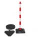  Chain Post - Hard Rubber Base - Four Sided - Red / White 