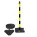  Chain Post - Plastic Base Concrete Filled - Three Sided - Black / Yellow