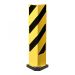 BLACK BULL FLEX Pallet Racking Protector, Right-Angle Profile, 800mmH 5mm Gauge, Yellow/Black with PU shock absorbent pad, total height 830mm