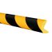 TRAFFIC-LINE EDGE PROTECTION - 1,000mm LENGTHS - SELF ADHESIVE - SEMI-CIRCULAR 40/40 - YELLOW/BLACK