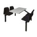 Standard Canteen Furniture - 4 Seater Single Entry - Black Seats - H.725 W.1690 L.1040