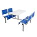 Spectrum Canteen Furniture - 4 Seater - Blue Seats - H.790 W.1755 L.1100