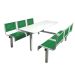 Spectrum Canteen Furniture - 6 Seater - Green Seats - H.790 W.1755 L.1600
