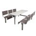 Spectrum Canteen Furniture - 6 Seater - Dark Grey Seats - H.790 W.1755 L.1600