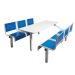 Spectrum Canteen Furniture - 6 Seater - Blue Seats - H.790 W.1755 L.1600