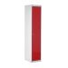 Laptop & Tablet Storage Locker - 15 Compartments, 1 Door - Red Doors - H.1800 W.380 D.450