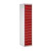Laptop & Tablet Storage Locker - 15 Compartments, 15 Doors - Red Doors - H.1800 W.380 D.450