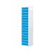 Laptop & Tablet Storage Locker - 15 Compartments, 15 Doors - Light Blue Doors - H.1800 W.380 D.450