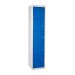 Flat Garment Locker - 5 Compartments - Dark Blue Doors - H.1800 W.380 D.450