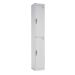 Office Locker - H.1800 W.300 D.450mm - 2 Compartment - Digital Keypad Lock - White Carcass & Doors