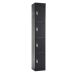 Office Locker - H.1800 W.300 D.300mm - 4 Compartments - Cam Locks - Black Carcass & Doors