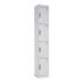 Office Locker - H.1800 W.300 D.450mm - 4 Compartment - Digital Keypad Lock - White Carcass & Doors