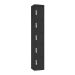 Office Locker - H.1800 W.300 D.450mm - 5 Compartment - Digital Keypad Lock - Black Carcass & Doors