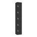 Office Locker - H.1800 W.300 D.300mm - 5 Compartments - Cam Locks - Black Carcass & Doors