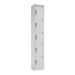 Office Locker - H.1800 W.300 D.450mm - 5 Compartment - Digital Keypad Lock - White Carcass & Doors