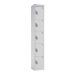 Office Locker - H.1800 W.300 D.300mm - 5 Compartments - Cam Locks - White Carcass & Doors