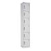 Office Locker - H.1800 W.300 D.450mm - 6 Compartment - Digital Keypad Lock - White Carcass & Doors