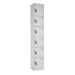 Office Locker - H.1800 W.300 D.300mm - 6 Compartments - Cam Locks - White Carcass & Doors