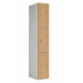 Timber Door Locker - 3 Compartment - Natural Lancaster Oak (Plain) - H.1800 W.300 D.450