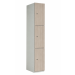 Timber Door Locker - 3 Compartment - Oyster Urban Oak (Patterned) - H.1800 W.380 D.380