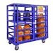 Mobile Gas Cylinder Cage - 1880x1820x910mm - with shelf & divider - blue