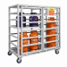 Mobile Gas Cylinder Cage - 1880x1820x910mm - with shelf & divider - galvanised