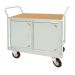 Mobile Maintenance Trolley - MDF Worktop - Fitted With Light Grey Double Cupboard - H.1050 W.900 D.600