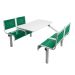 Spectrum Canteen Furniture - 4 Seater - Green Seats - H.790 W.1755 L.1100