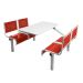 Spectrum Canteen Furniture - 4 Seater - Red Seats - H.790 W.1755 L.1100
