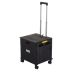 Black Folding Box Truck with 4x Swivel Duel Castors (2 with brakes) & Sliding Lid