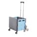Grey & Blue Folding Box Truck with Stairclimber Wheels 2x Siwvel Duel Castors Rotating Lid & Tilting Handle